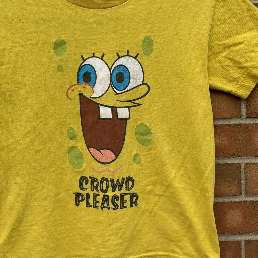 Vintage Nickelodeon SpongeBob SquarePants Crowd Pleaser 2006 Kids T Shirt Y2K